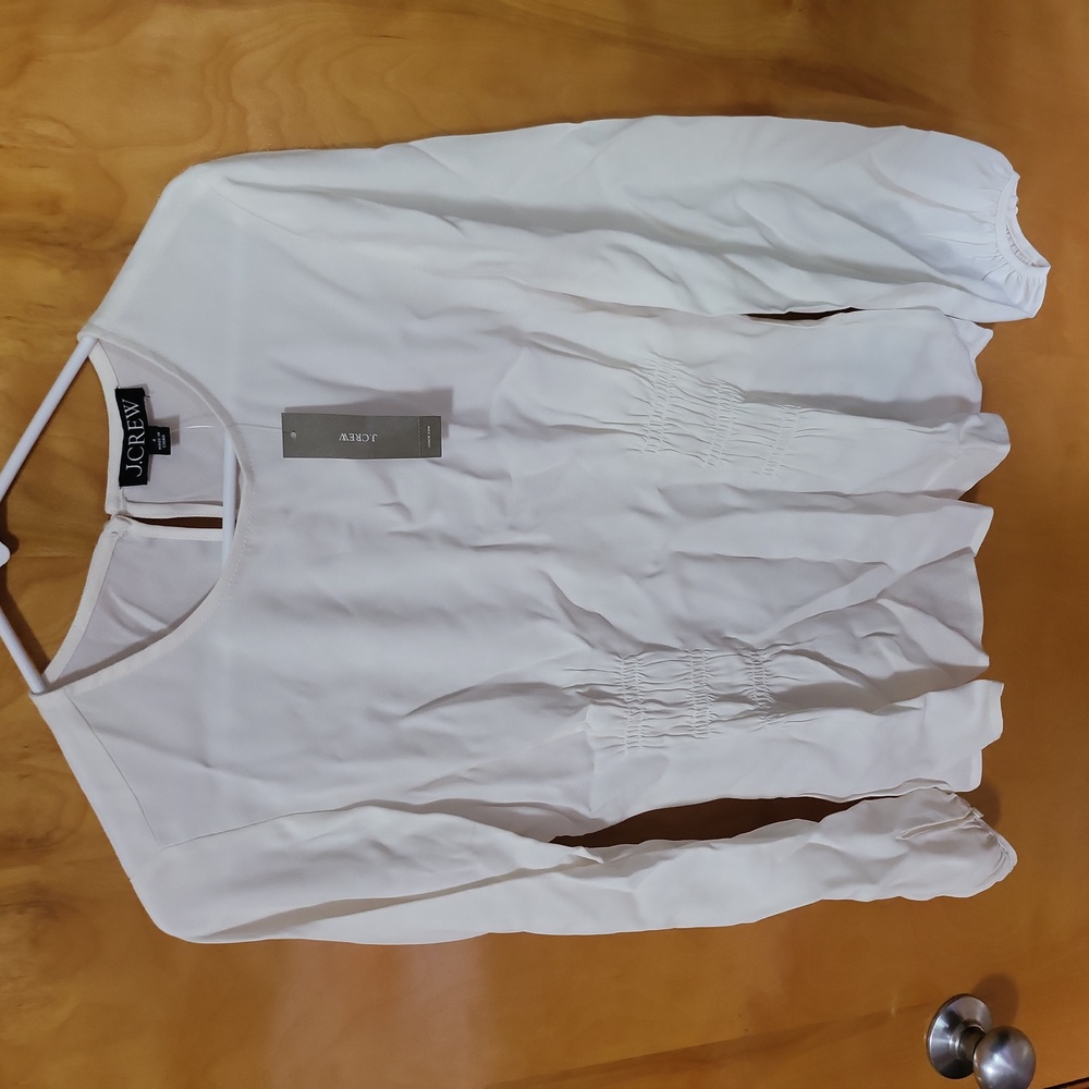 J.Crew Nera Blouse Top Size 6 White Brand New With Tags